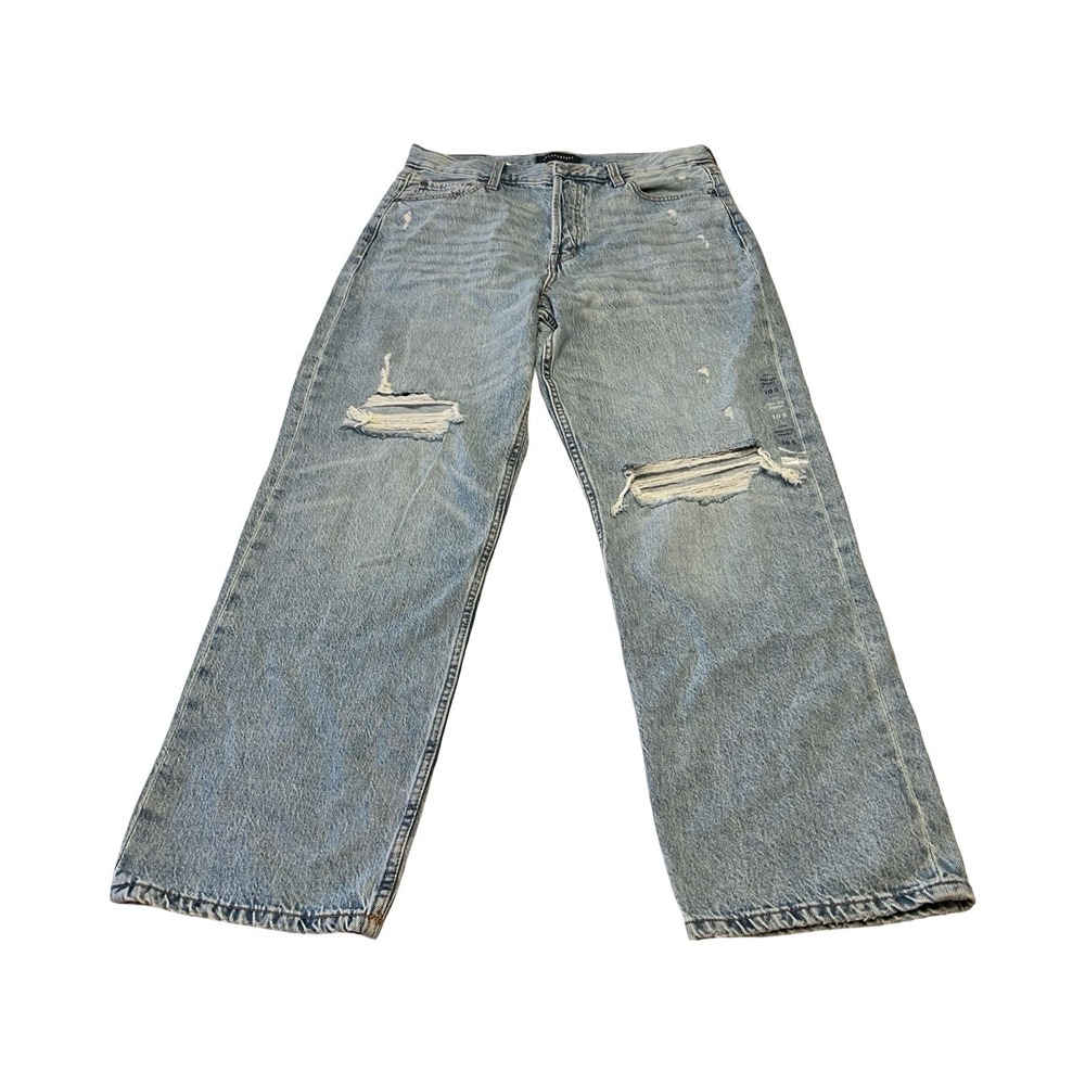Aeropostale High Rise Baggy Distressed Light Wash Jeans‎ Womens 10 Short ASADBA1